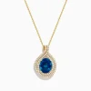 Effy Jewelry Ocean Blue 14K Gold London Blue Topaz and Diamond Pendant | Necklaces & Pendants