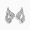 BH Multi Pave Classica 14 Karat White Gold Diamond Earrings, 2.25 TCW | Earrings