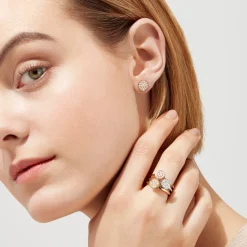 Effy Jewelry Pave Classica 14K Rose Gold Diamond Stud Earrings, 0.38 TCW | Earrings