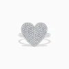 BH Multi Pave Classica 14K White Gold Diamond Heart Ring | Rings