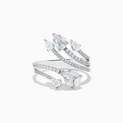 Effy Jewelry Pave Classica 14k White Gold Open Shank Diamond Ring 1.0 TCW | Rings