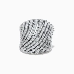 Effy Jewelry Pave Classica 14K White Gold Diamond Art Deco Statement Ring 2.36 TCW | Rings