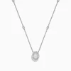 Effy Jewelry Pave Classica 14K White Gold Diamond Oval Necklace | Necklaces & Pendants