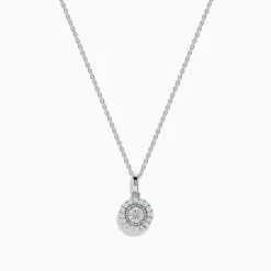 Effy Jewelry Pave Classica 14K White Gold Diamond Halo Pendant 0.49 TCW | Necklaces & Pendants