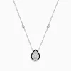 Effy Jewelry Pave Classica 14K White Gold Diamond and Enamel Necklace | Necklaces & Pendants