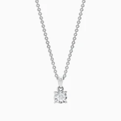 Effy Jewelry Pave Classica 14K White Gold Diamond Solitaire Pendant, 0.15 TCW | Necklaces & Pendants