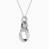Effy Jewelry Pave Classica 14K White Gold Diamond Interlocking Links Pendant | Necklaces & Pendants