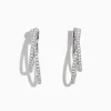 Effy Jewelry Pave Classica 14K White Gold Diamond Hoop Earrings, 0.58 TCW | Earrings