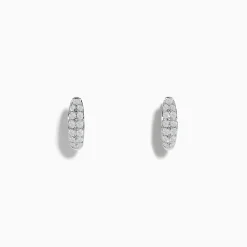 Effy Jewelry Pave Classica 14k White Gold Diamond Huggie Earrings | Earrings