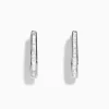 Effy Jewelry Pave Classica 14K White Gold 7/8" Diamond Hoop Earrings 0.46 TCW | Earrings
