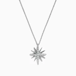 Effy Jewelry Pave Classica 14K White Gold Diamond Star Pendant, 0.26 TCW | Necklaces & Pendants