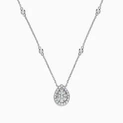 Effy Jewelry Pave Classica 14K White Gold Diamond Necklace, 0.41 TCW | Necklaces & Pendants