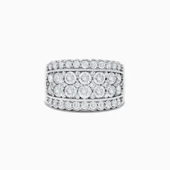BH Multi Pave Classica 14K White Gold Diamond Wide Band Ring, 1.54 TCW | Rings