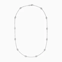 BH Multi Pave Classica 14K White Gold Diamond Station Necklace, 1.50 TCW | Necklaces & Pendants