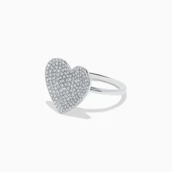 BH Multi Pave Classica 14K White Gold Diamond Heart Ring | Rings