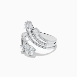 Effy Jewelry Pave Classica 14k White Gold Open Shank Diamond Ring 1.0 TCW | Rings