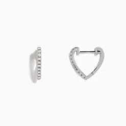BH Multi Pave Classica 14K White Gold Diamond Huggie Earrings, 0.22 TCW | Earrings