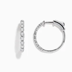 BH Multi Pave Classica 14K White Gold 3/4" Diamond Hoop Earrings 0.43 TCW | Earrings