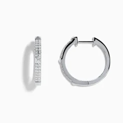 Effy Jewelry Pave Classica 14K White Gold Diamond Hoop Earrings | Earrings