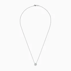BH Multi Pave Classica 14K White Gold Diamond Halo Pendant, 0.32 TCW | Necklaces & Pendants