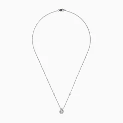 Effy Jewelry Pave Classica 14K White Gold Diamond Pear Shaped Necklace, 0.38 TCW | Necklaces & Pendants