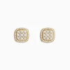 Effy Jewelry Pave Classica 14K Yellow Gold Square Diamond Stud Earrings 0.97 TCW | Earrings