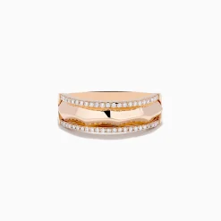 Effy Jewelry Pave Rose 14K Gold Diamond Band Ring | Rings