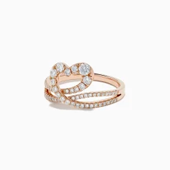 BH Multi Pave Rose 14K Gold Diamond Heart Ring, 0.66 TCW | Rings