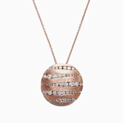 Effy Jewelry Pave Rose 14K Rose Gold Diamond Pendant, 1.91 TCW | Necklaces & Pendants