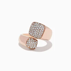 Effy Jewelry Pave Rose 14K Rose Gold Diamond Bipass Ring | Rings