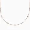 BH Multi Pave Rose 14K Rose Gold Diamond Station Necklace, 0.69 TCW | Necklaces & Pendants