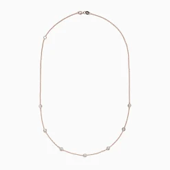 BH Multi Pave Rose 14K Rose Gold Diamond Station Necklace, 0.69 TCW | Necklaces & Pendants