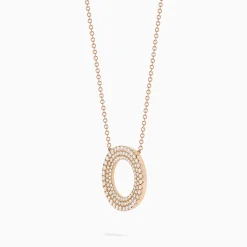 Effy Jewelry Pave Rose 14K Rose Gold Diamond Circle Necklace | Necklaces & Pendants