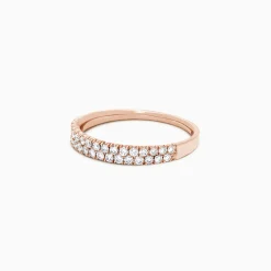 Effy Jewelry Pave Rose 14K Rose Gold Two Row Pave Diamond Band, 0.37 TCW | Rings
