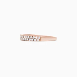 Effy Jewelry Pave Rose 14K Rose Gold Two Row Pave Diamond Band, 0.37 TCW | Rings