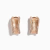 Effy Jewelry Pave Rose 14k Rose Textured Gold 5/8" French Clip Diamond Earrings | Earrings