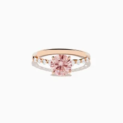 Effy Jewelry Reverie 14K Rose Gold Lab Grown Pink and White Diamond Ring | Rings
