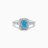 Effy Jewelry Reverie 14K White Gold Lab Grown Blue and White Diamond Ring | Rings