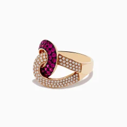 Effy Jewelry Rosa 14K Rose Gold Ruby and Diamond Intertwined Ring, 1.15 TCW | Rings
