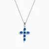 Effy Jewelry Royal Bleu 14K White Gold Blue Sapphire Cross Pendant | Necklaces & Pendants