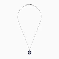 Effy Jewelry Royal Bleu 14K White Gold Sapphire and Diamond Pendant | Necklaces & Pendants