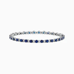 BH Multi Royale Bleu 14K Gold Sapphire and Diamond Tennis Bracelet, 4.24 TCW | Bracelets