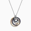 Effy Jewelry Royale Bleu 14K 2-Tone Sapphire and Diamond Circles Pendant, 1.09 TCW | Necklaces & Pendants