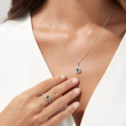 BH Multi Royale Bleu 14K Two Tone Gold Sapphire and Diamond Pendant, 0.38 TCW | Necklaces & Pendants