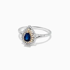 BH Multi Royale Bleu 14K Two Tone Gold Sapphire and Diamond Ring, 0.77 TCW | Rings