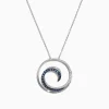 Effy Jewelry Royale Bleu 14K White Gold Sapphire u0026 Diamond Wave Pendant, 0.49 TCW | Necklaces & Pendants