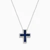 Effy Jewelry Royale Bleu 14K White Gold Sapphire and Diamond Cross Pendant | Necklaces & Pendants