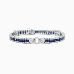 Effy Jewelry Royale Bleu 14K White Gold Sapphire and Diamond Bracelet, 7.66 TCW | Bracelets