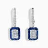 Effy Jewelry Royale Bleu 14K White Gold Diamond and Sapphire Drop Earrings | Earrings