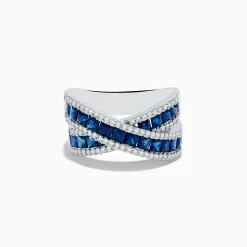 Effy Jewelry Royale Bleu 14K White Gold Sapphire and Diamond Ring, 2.65 TCW | Rings